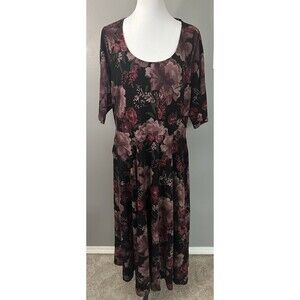 Torrid Size 2 (18-20) Floral Maxi Dress Short Sleeve Babydoll Boho Maxi NWT
